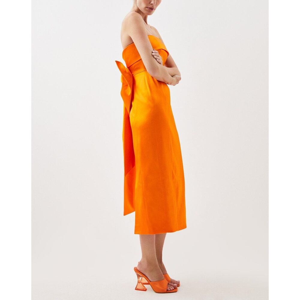 Karen Millen Italian Satin Bandeau Structured Dress Size 4